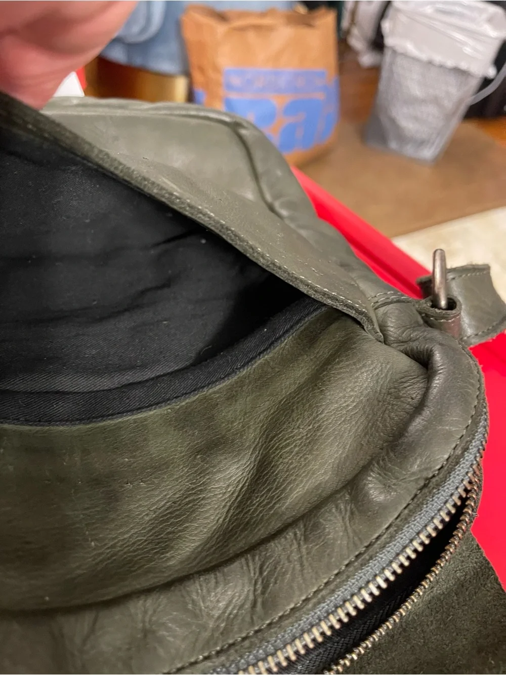 Men's Black Leather Messenger Crossbody Bag - Adjustable Strap